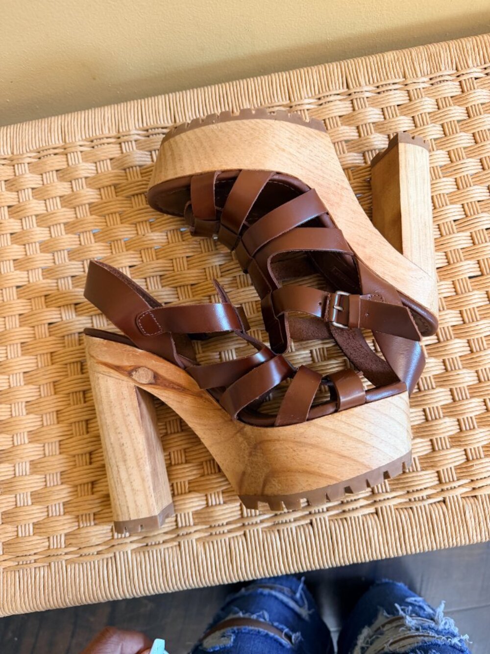 Women Zara Collection Brown Strapped Leather Sandals Size 8 - Picture 6 of 13